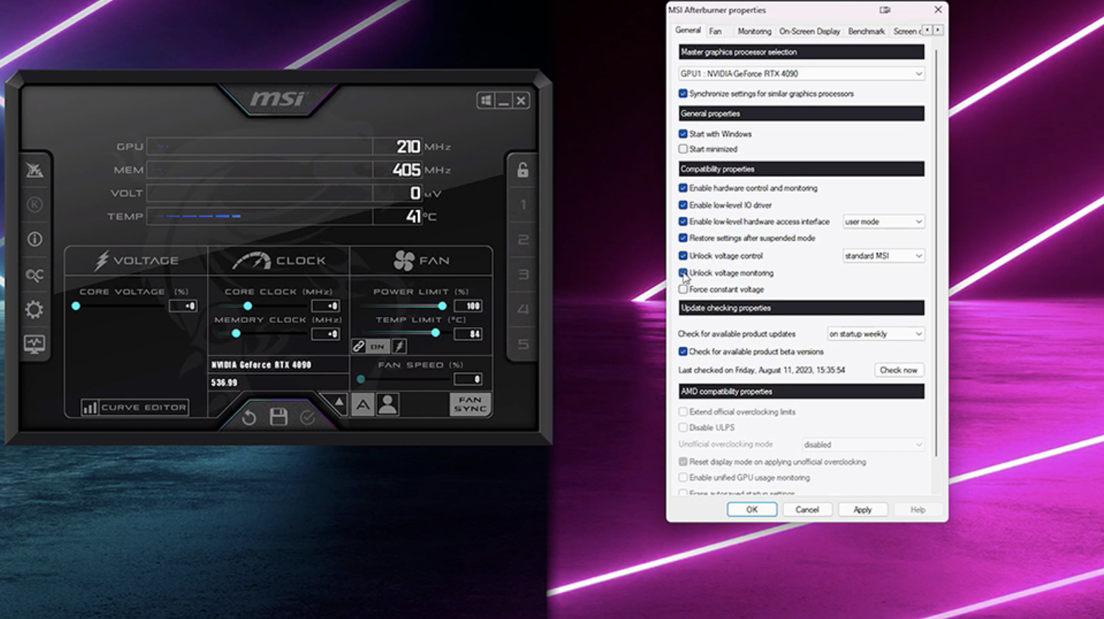 GPU (carte graphique) installé dans un boîtier d'ordinateur