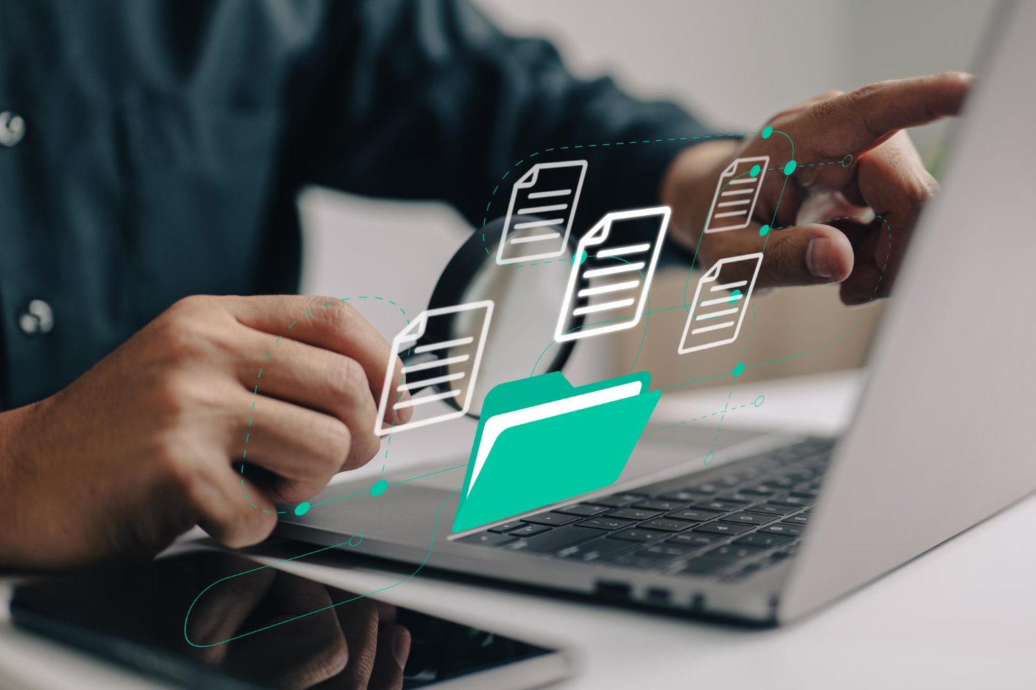 Interface de coffre fort numérique pour gérer des documents professionnels