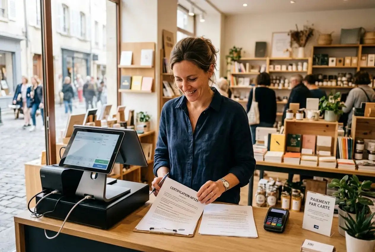 Logiciel de caisse certifié NF525 utilisé au comptoir d'un commerce